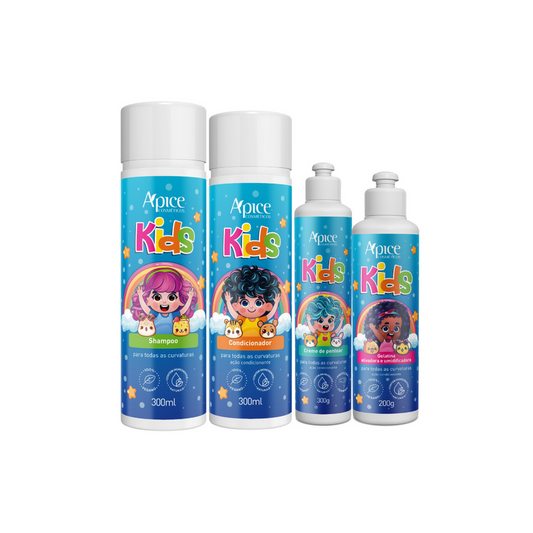 Kit KIDS - Shampoo, Condicionador, Creme de Pentear e Gelatina Ativadora e Umidificadora (4 itens)