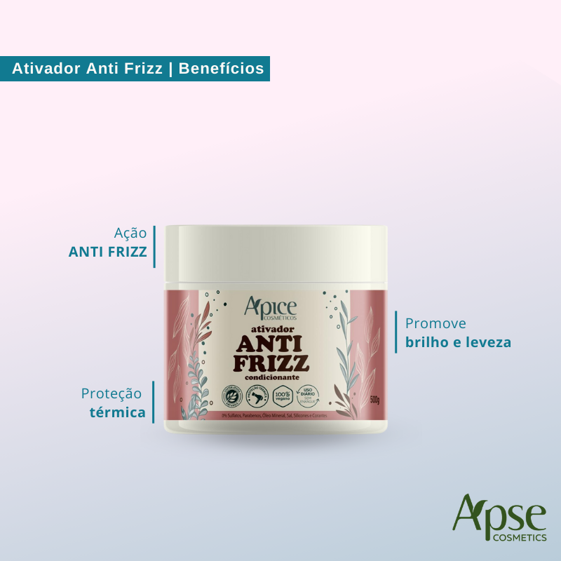 Ativador ANTI FRIZZ 500g - No Poo / Low Poo - Ação Condicionante