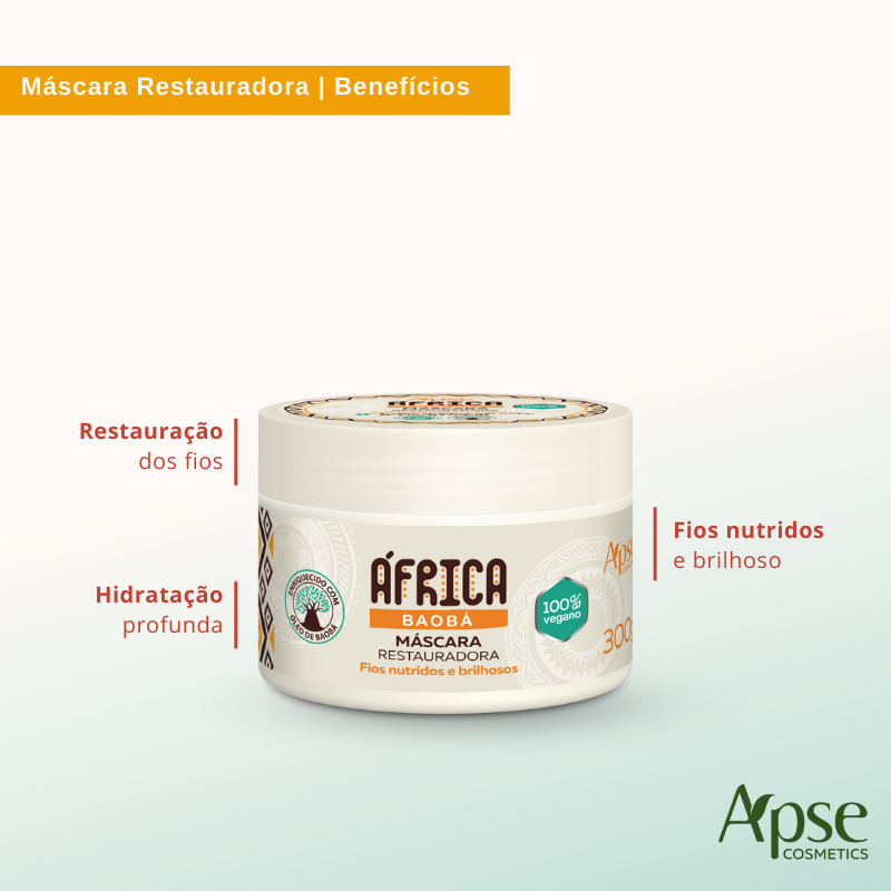 Máscara África Baobá Restauradora 300g - Tratamento Condicionante