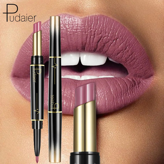 Pudaier - 2 em 1 Batom Matte & Lápis de Contorno Labial