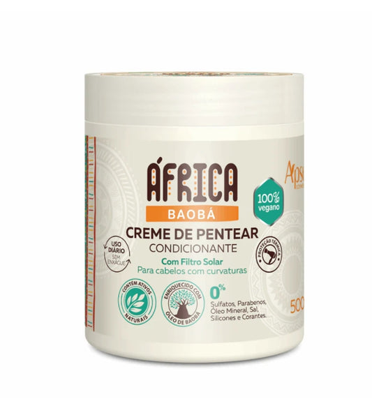 Creme de Pentear África Baobá 500g - No Poo / Low Poo - Ação Condicionante