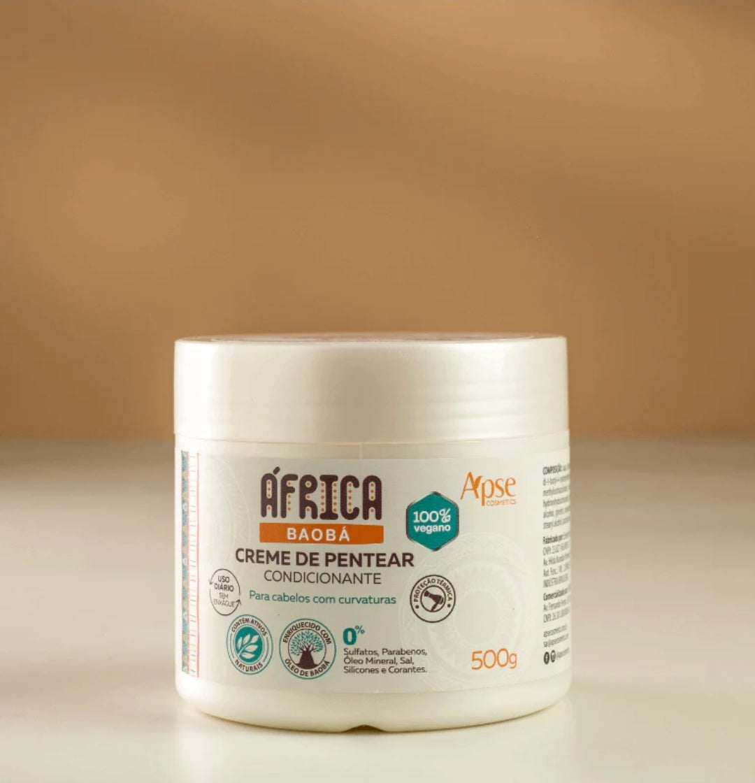 Creme de Pentear África Baobá 500g - No Poo / Low Poo - Ação Condicionante