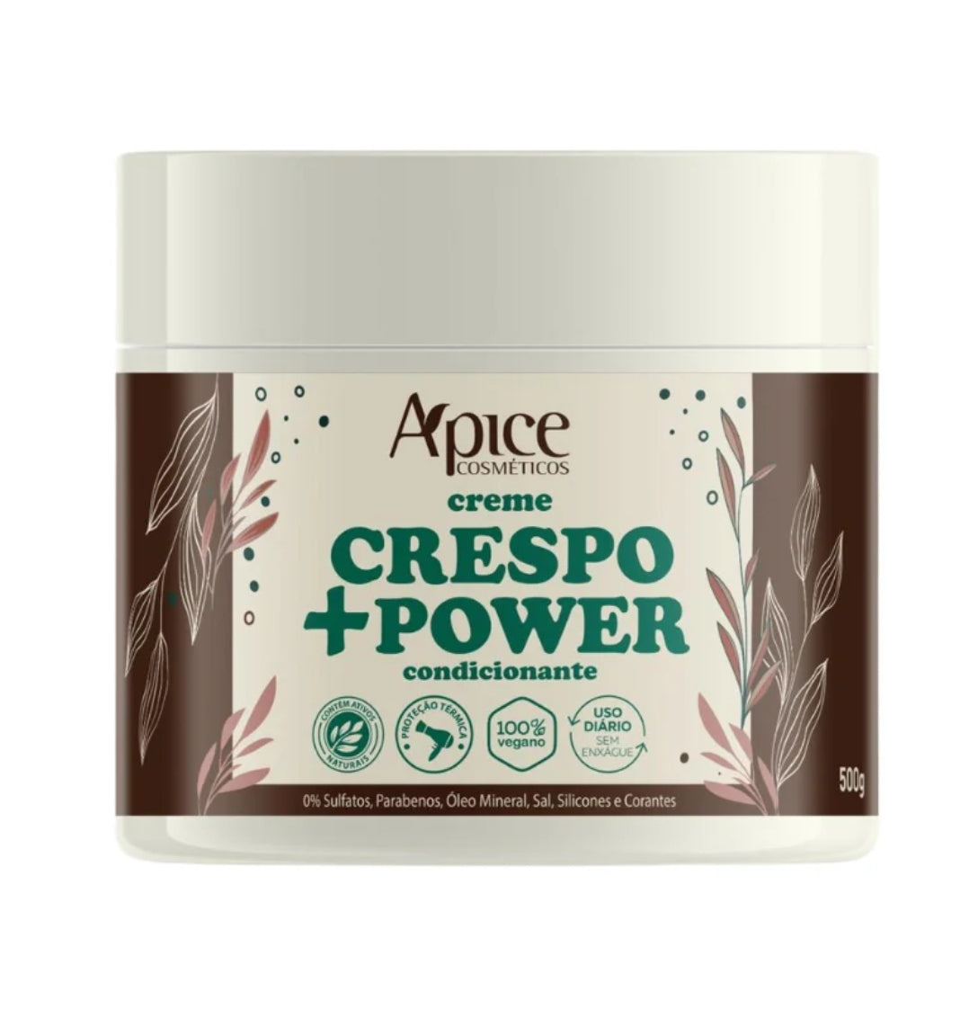 Creme de Pentear Crespo +Power 500g - No Poo / Low Poo - Ação Condicionante