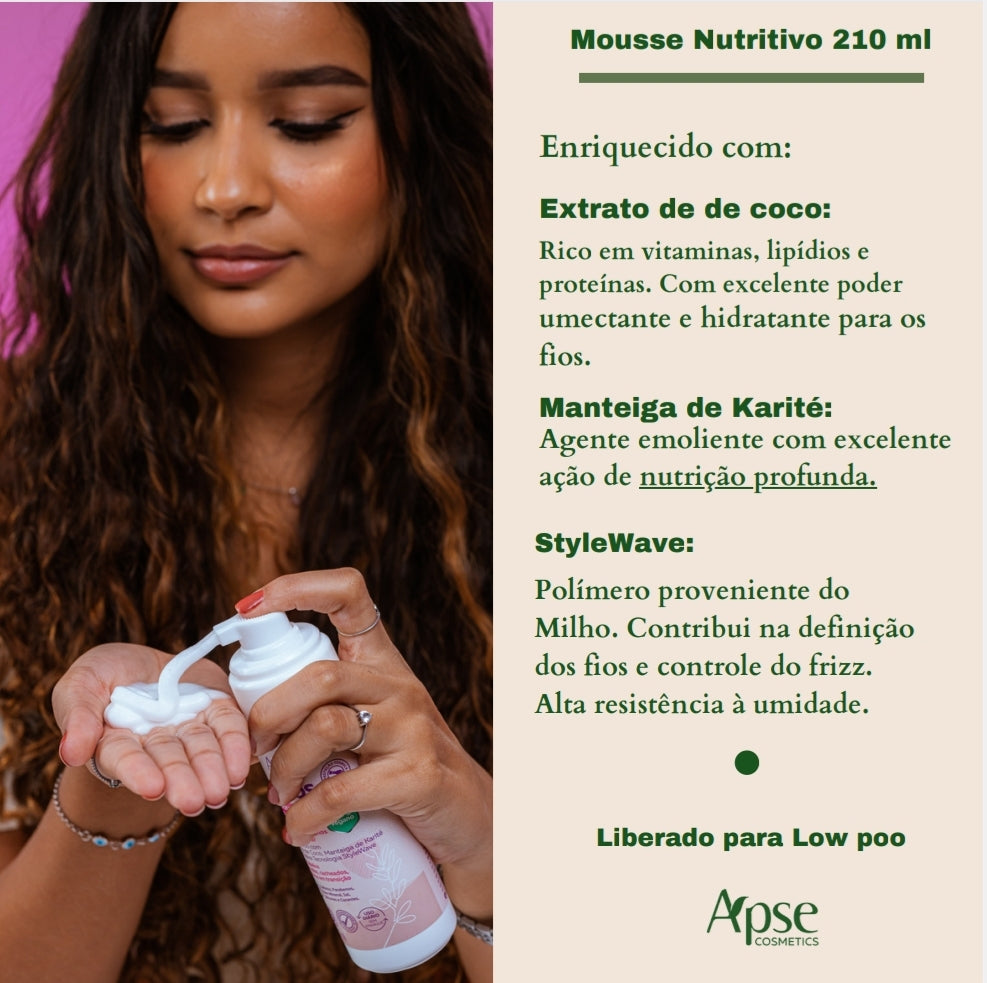 Mousse Nutritivo Cachos 210 ml - Low Poo - Ação Condicionante