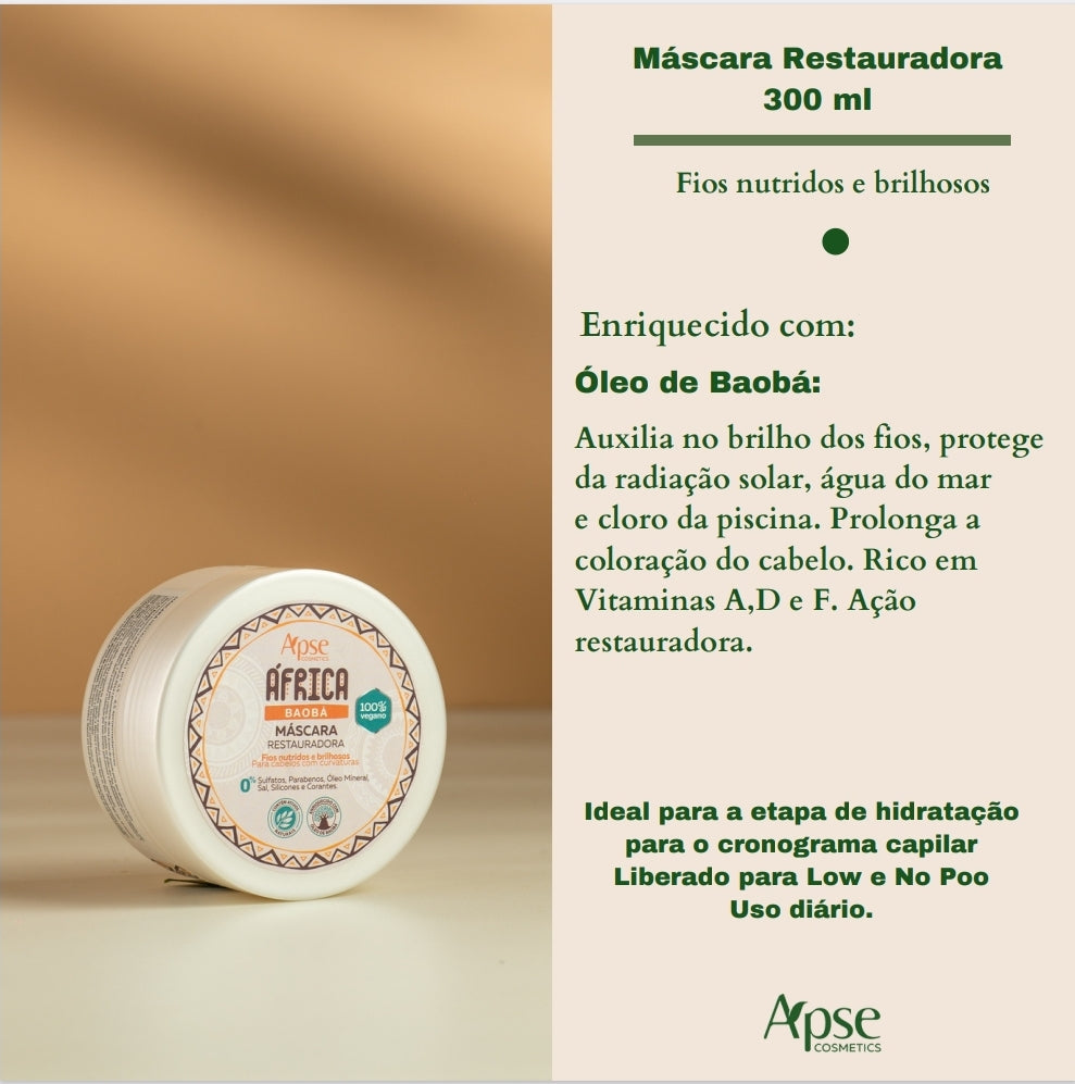 Máscara África Baobá Restauradora 300g - Tratamento Condicionante