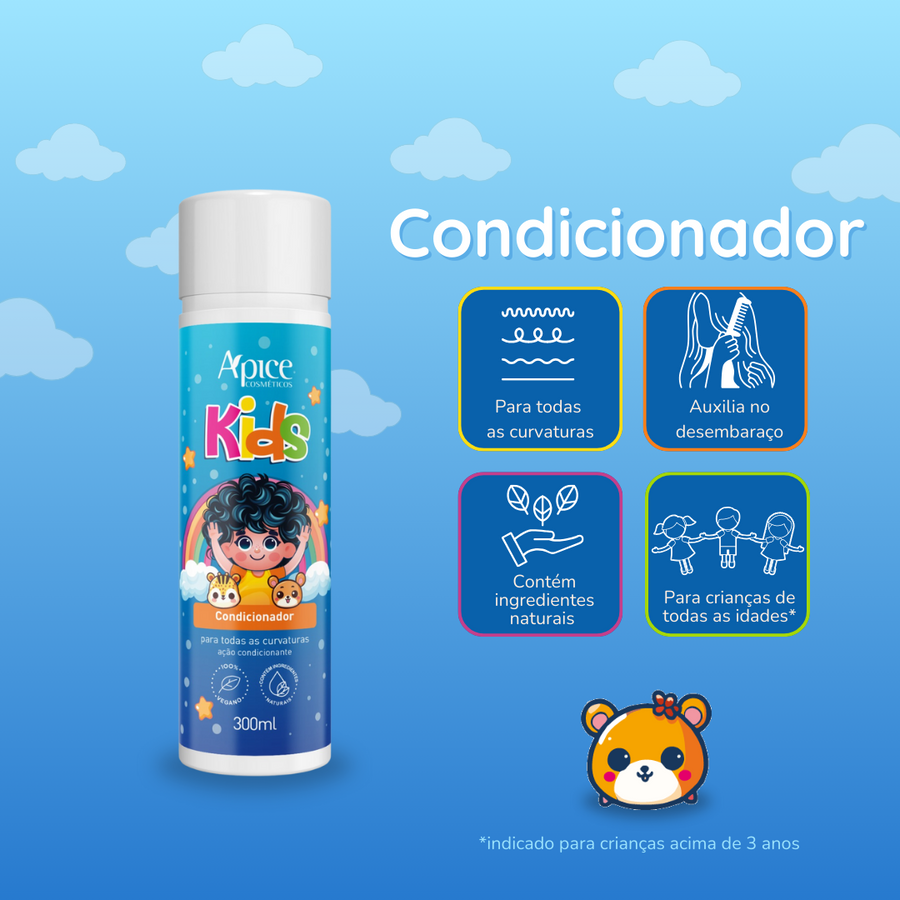 Kit KIDS - Shampoo, Condicionador, Creme de Pentear e Gelatina Ativadora e Umidificadora (4 itens)