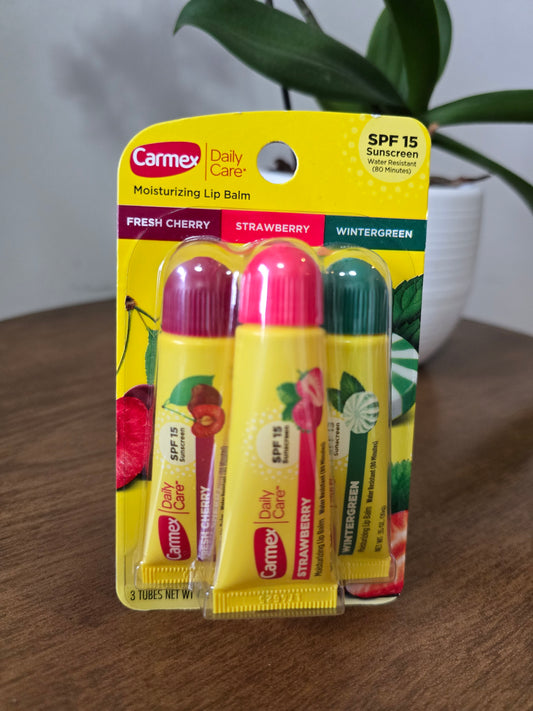 Pack com 3 unidades Lip Balm Carmex Sabores Tubo/ Bisnaga